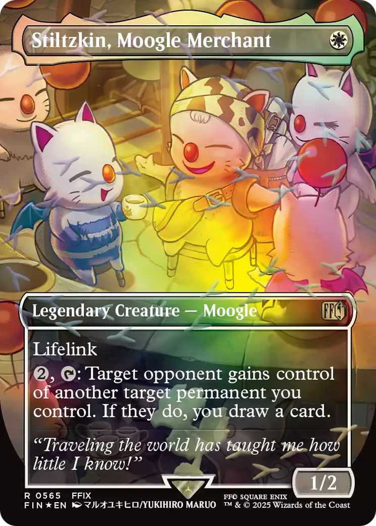 Stiltzkin, Moogle Merchant (Borderless) (Chocobo Track Foil) [FINAL FANTASY] | Exor Games Truro