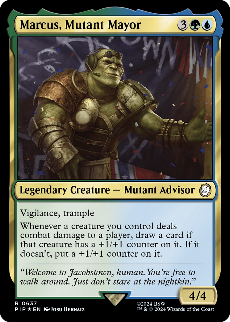 Marcus, Mutant Mayor (Surge Foil) [Fallout] | Exor Games Truro