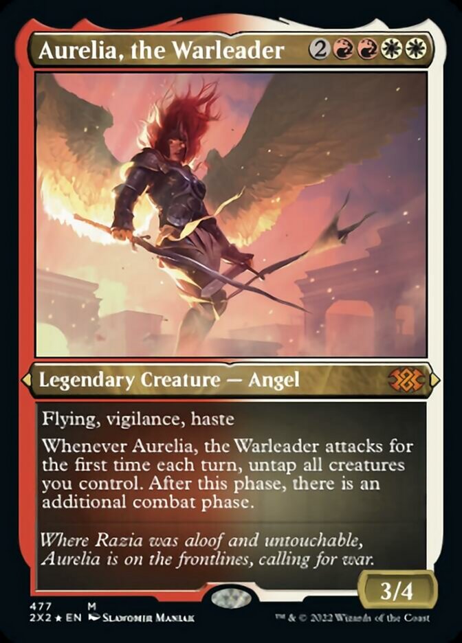 Aurelia, the Warleader (Foil Etched) [Double Masters 2022] | Exor Games Truro