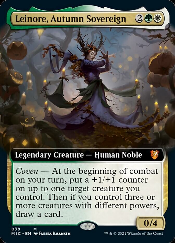 Leinore, Autumn Sovereign (Extended Art) [Innistrad: Midnight Hunt Commander] | Exor Games Truro