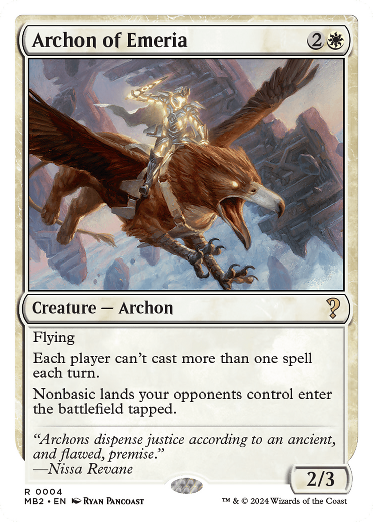 Archon of Emeria (White Border) [Mystery Booster 2] | Exor Games Truro