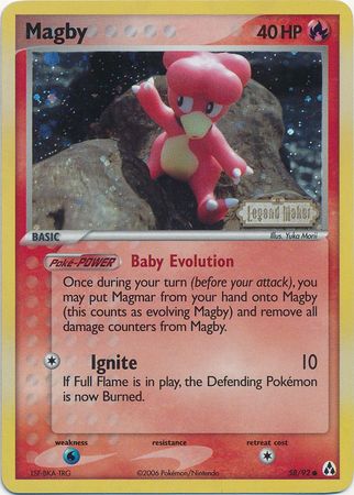 Magby (58/92) (Stamped) [EX: Legend Maker] | Exor Games Truro