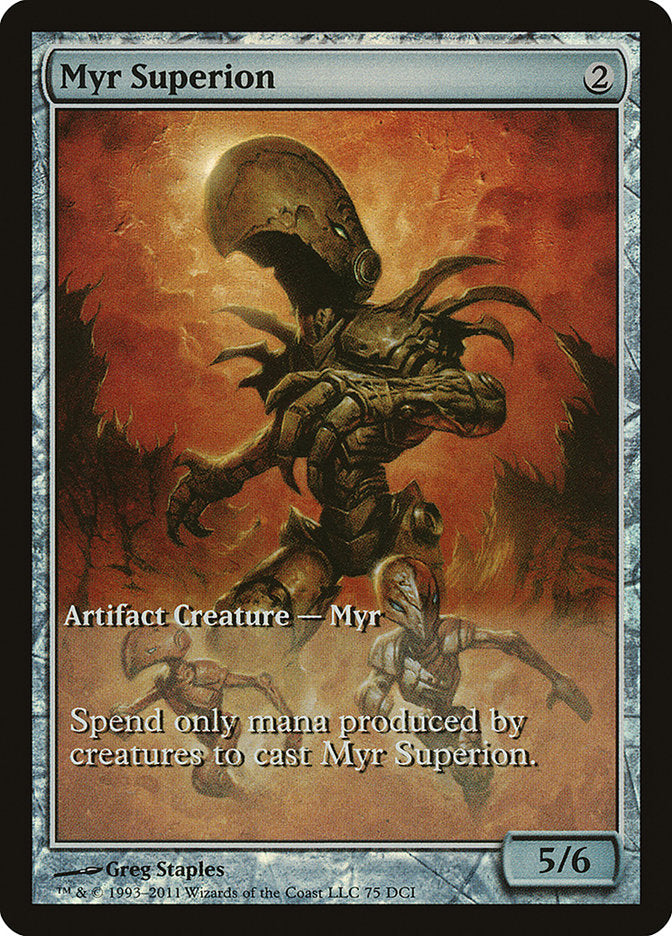 Myr Superion (Game Day) (Extended Art) [New Phyrexia Promos] | Exor Games Truro