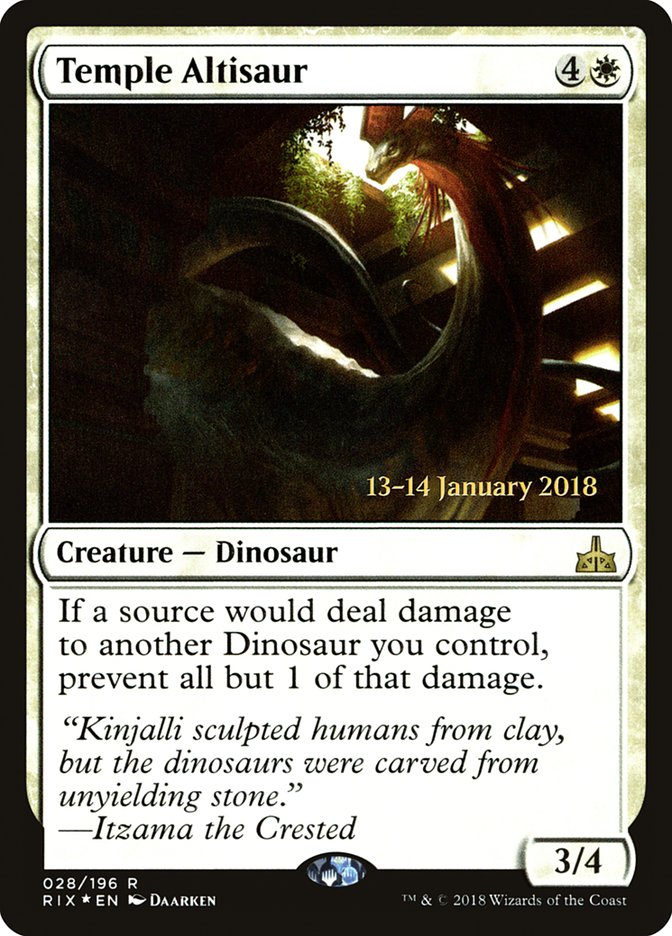 Temple Altisaur [Rivals of Ixalan Prerelease Promos] | Exor Games Truro