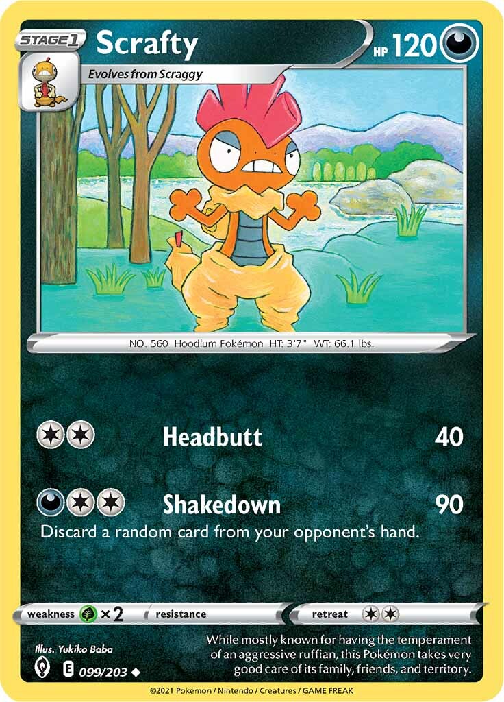 Scrafty (099/203) [Sword & Shield: Evolving Skies] | Exor Games Truro