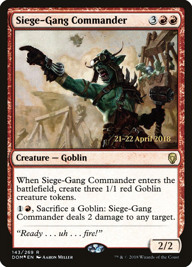 Siege-Gang Commander [Dominaria Prerelease Promos] | Exor Games Truro