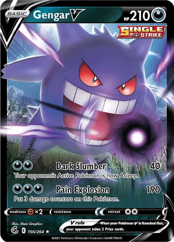 Gengar V (156/264) [Sword & Shield: Fusion Strike] | Exor Games Truro