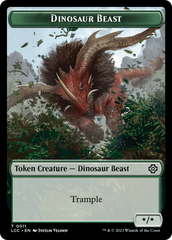 Dinosaur Beast // Dinosaur Double-Sided Token [The Lost Caverns of Ixalan Commander Tokens] | Exor Games Truro