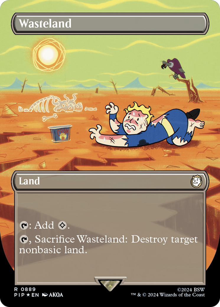 Wasteland (Borderless) (Surge Foil) [Fallout] | Exor Games Truro