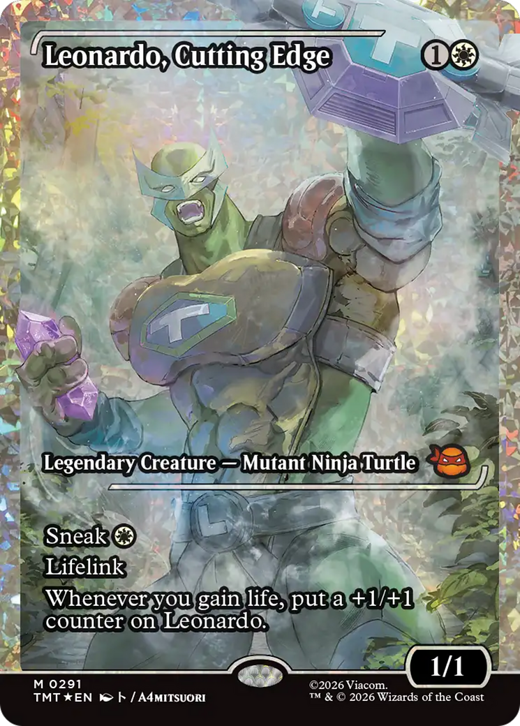 Leonardo, Cutting Edge (Showcase) (Fracture Foil) [Teenage Mutant Ninja Turtles] | Exor Games Truro