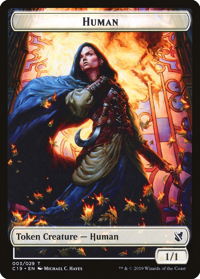 Spirit // Human Double-Sided Token [Commander 2019 Tokens] | Exor Games Truro