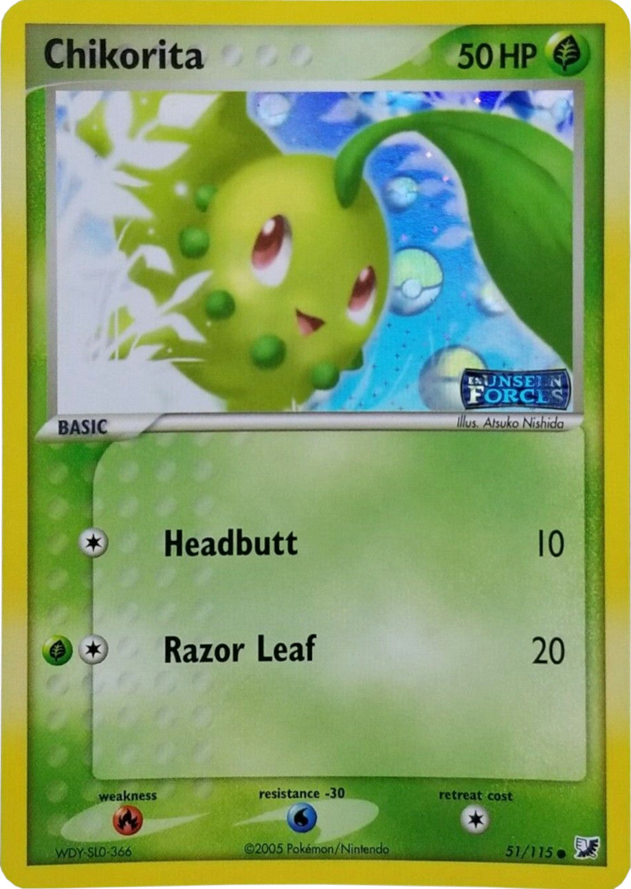 Chikorita (51/115) (Stamped) [EX: Unseen Forces] | Exor Games Truro