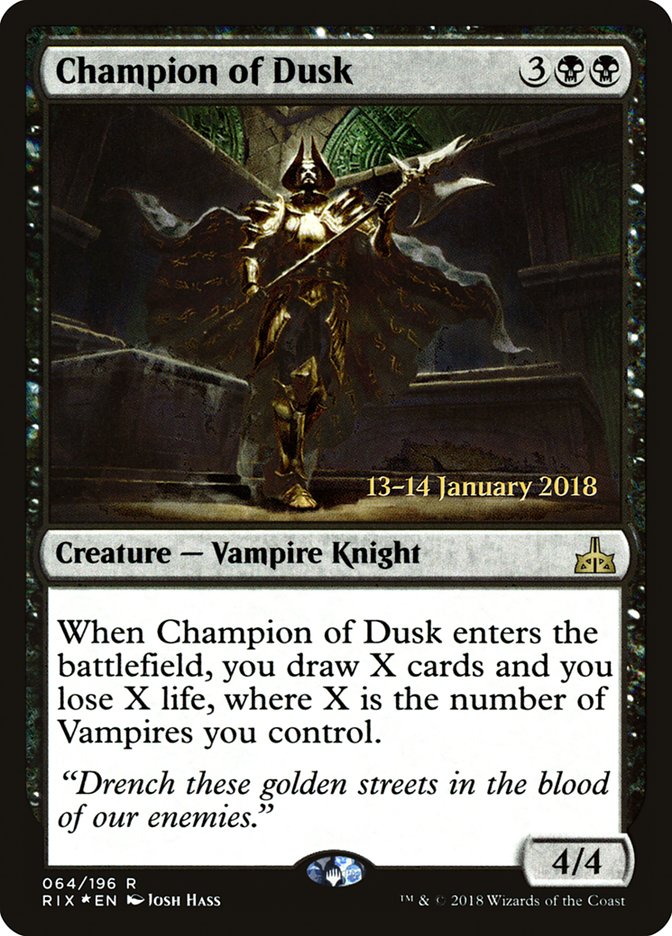 Champion of Dusk [Rivals of Ixalan Prerelease Promos] | Exor Games Truro