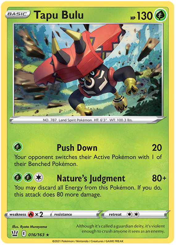 Tapu Bulu (016/163) (Theme Deck Exclusive) [Sword & Shield: Battle Styles] | Exor Games Truro