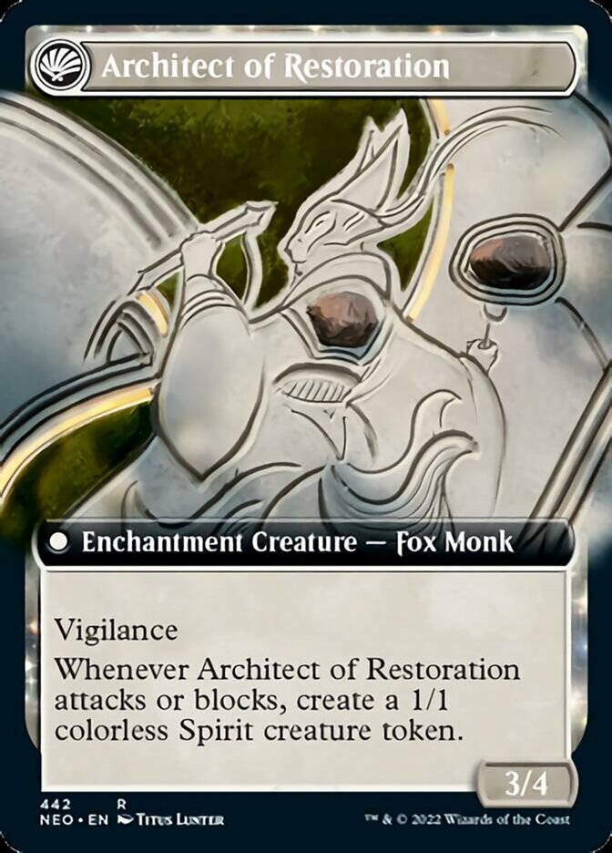 The Restoration of Eiganjo // Architect of Restoration (Extended Art) [Kamigawa: Neon Dynasty] | Exor Games Truro