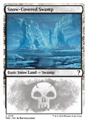 Snow-Covered Swamp (White Border) [Mystery Booster 2] | Exor Games Truro