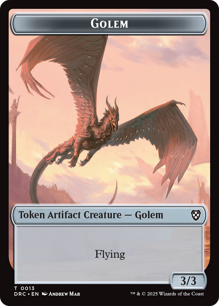 Golem (0013) // Nalaar Aetherjet Double-Sided Token [Aetherdrift Tokens] | Exor Games Truro