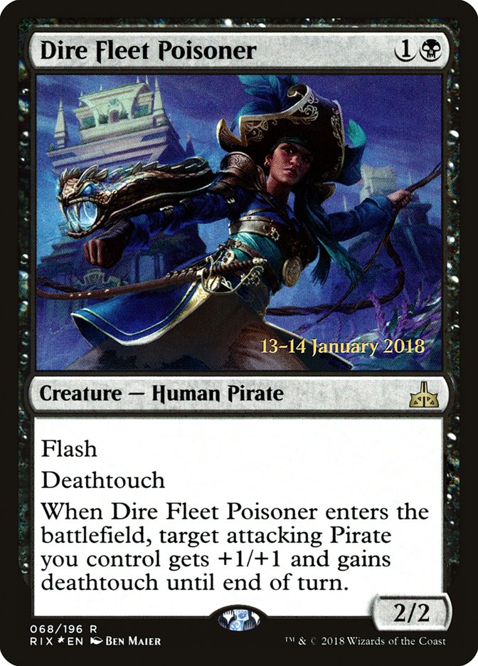 Dire Fleet Poisoner [Rivals of Ixalan Prerelease Promos] | Exor Games Truro