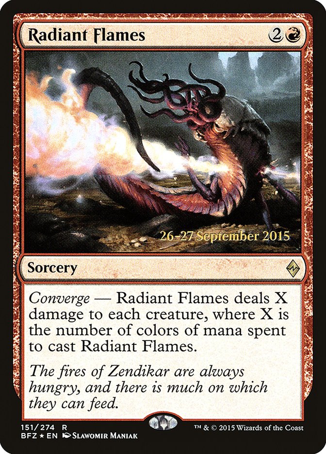Radiant Flames [Battle for Zendikar Prerelease Promos] | Exor Games Truro