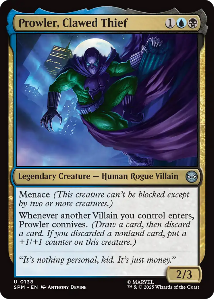 Prowler, Clawed Thief [Marvel's Spider-Man] | Exor Games Truro