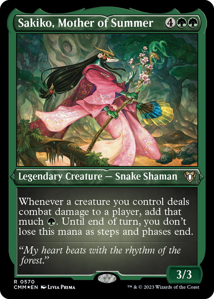 Sakiko, Mother of Summer (Foil Etched) [Commander Masters] | Exor Games Truro