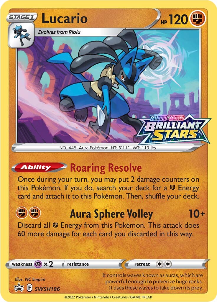 Lucario (SWSH186) (Prerelease Promo) [Sword & Shield: Black Star Promos] | Exor Games Truro