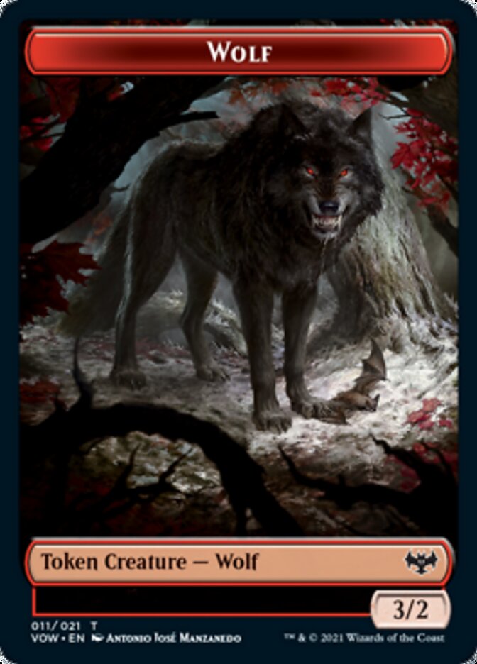 Wolf (011) // Boar Double-Sided Token [Innistrad: Crimson Vow Tokens] | Exor Games Truro