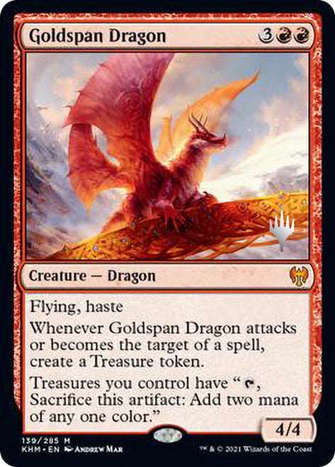 Goldspan Dragon (Promo Pack) [Kaldheim Promos] | Exor Games Truro