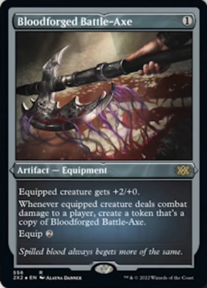 Bloodforged Battle-Axe (Foil Etched) [Double Masters 2022] | Exor Games Truro