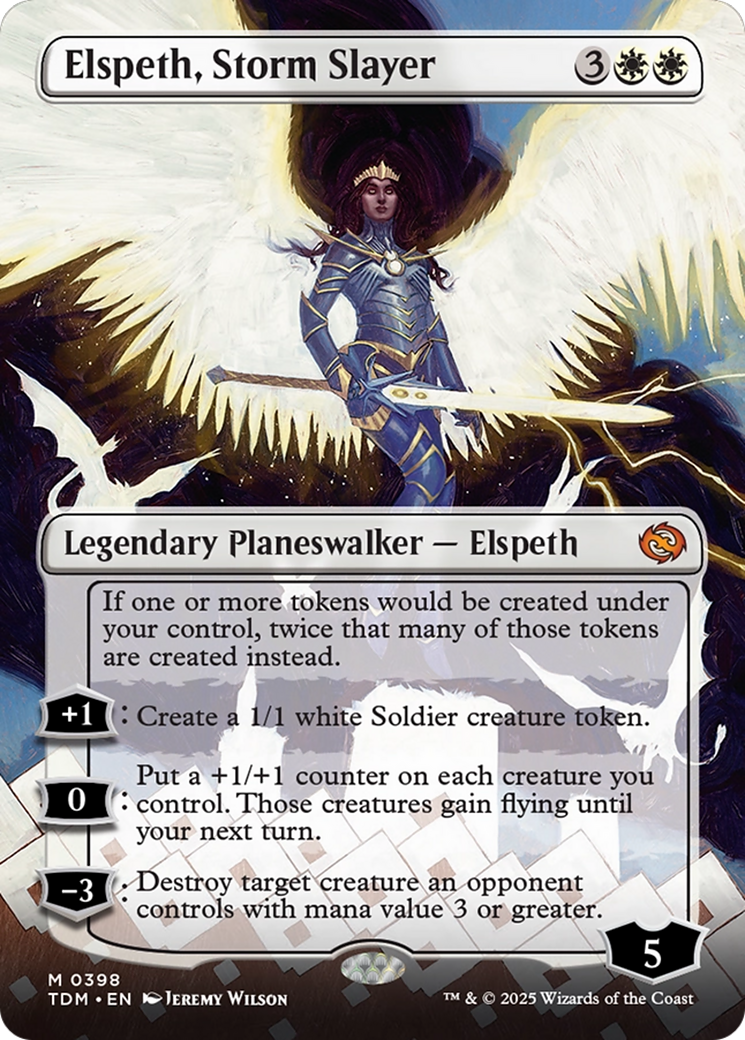 Elspeth, Storm Slayer (Borderless) [Tarkir: Dragonstorm] | Exor Games Truro