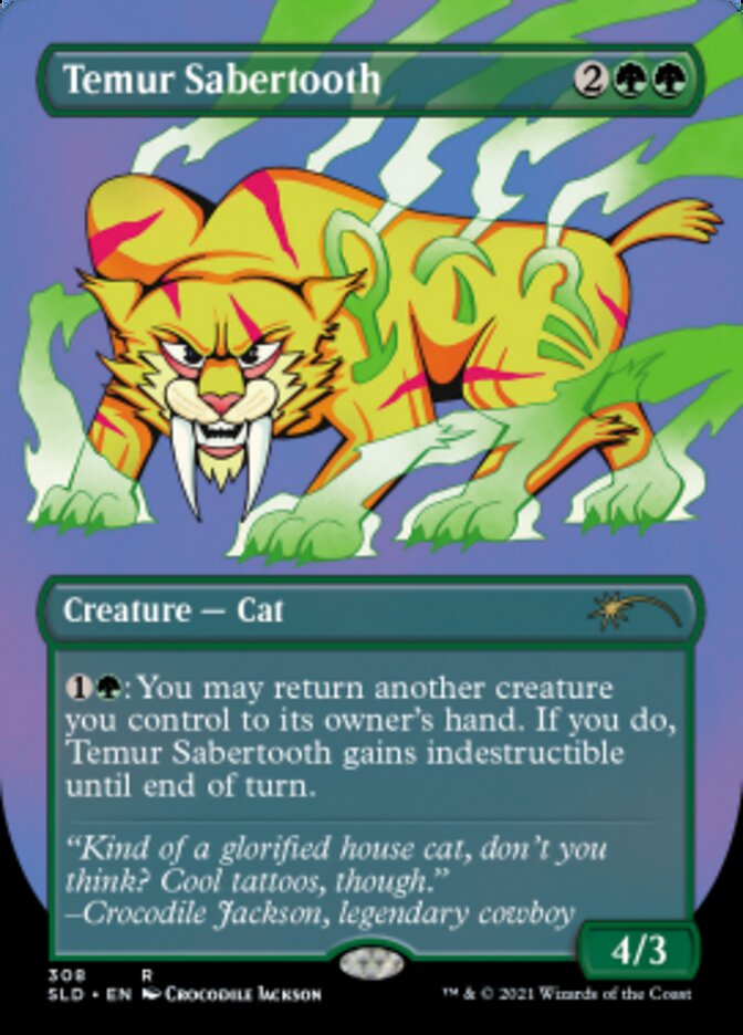 Temur Sabertooth (Borderless) [Secret Lair Drop Series] | Exor Games Truro