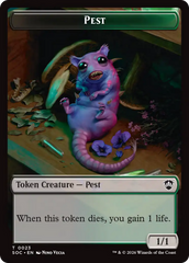 Saproling // Pest (0023) Double-Sided Token [Secrets of Strixhaven Commander Tokens] | Exor Games Truro