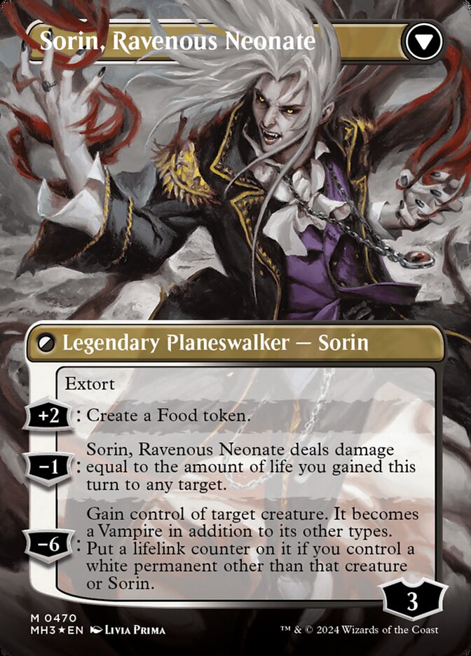 Sorin of House Markov // Sorin, Ravenous Neonate (Borderless) (Textured Foil) [Modern Horizons 3] | Exor Games Truro