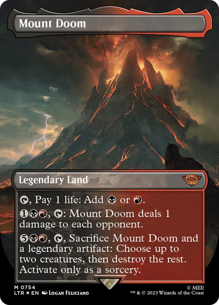Mount Doom (Borderless) (Surge Foil) [The Lord of the Rings: Tales of Middle-Earth] | Exor Games Truro