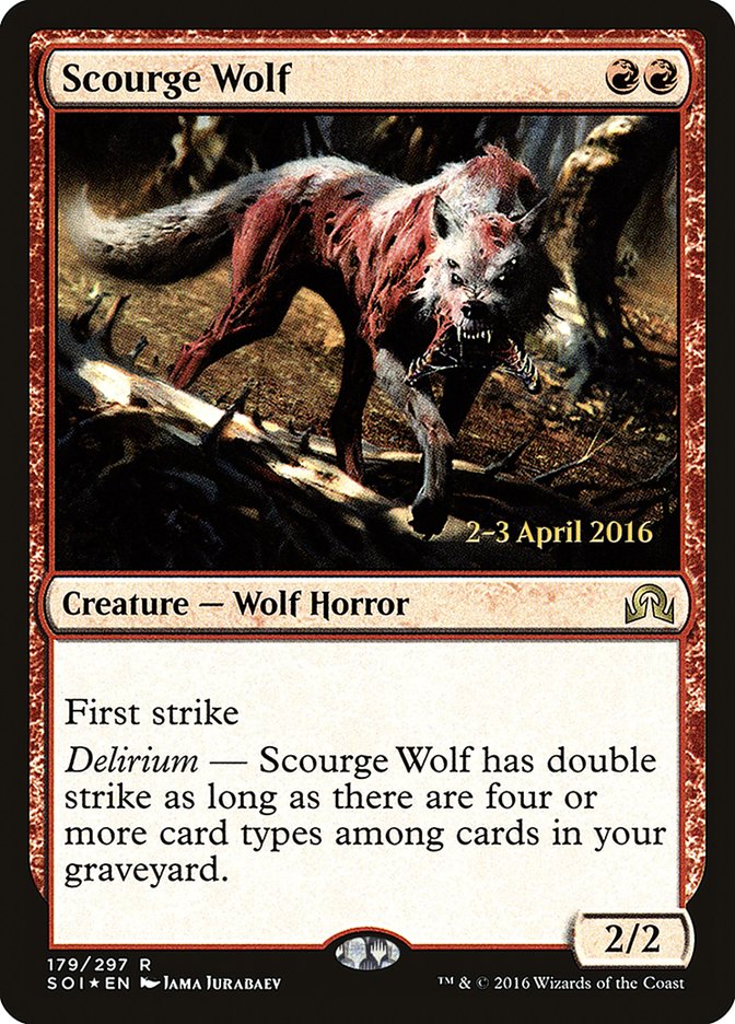 Scourge Wolf [Shadows over Innistrad Prerelease Promos] | Exor Games Truro