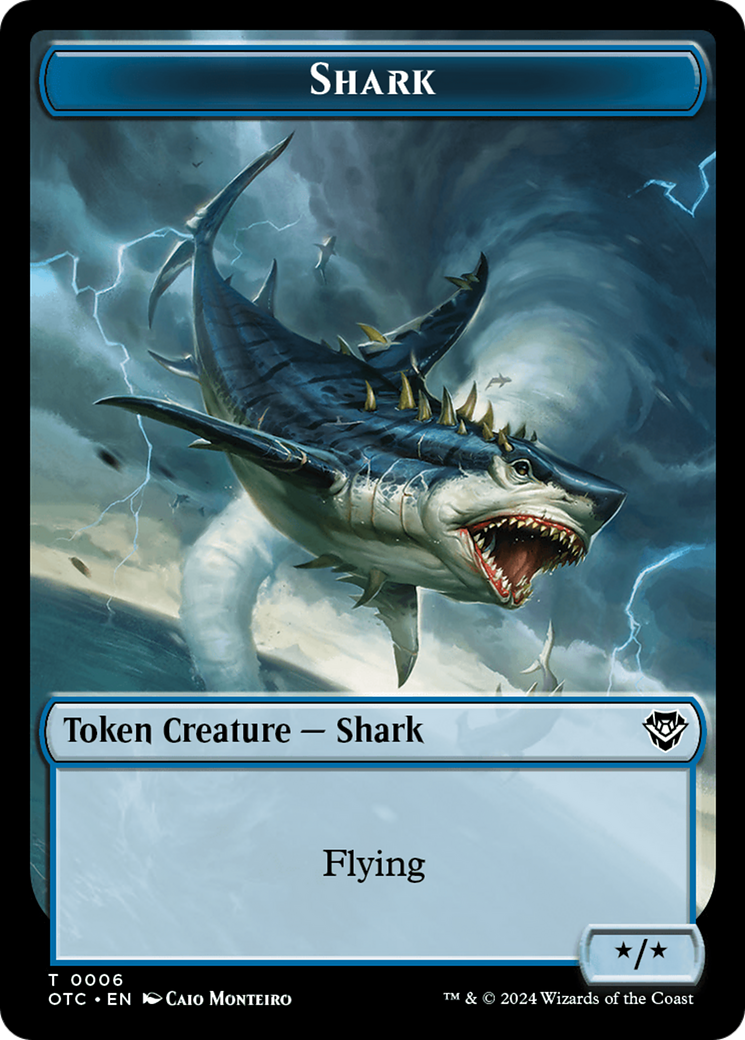 Ape // Shark Double-Sided Token [Outlaws of Thunder Junction Commander Tokens] | Exor Games Truro