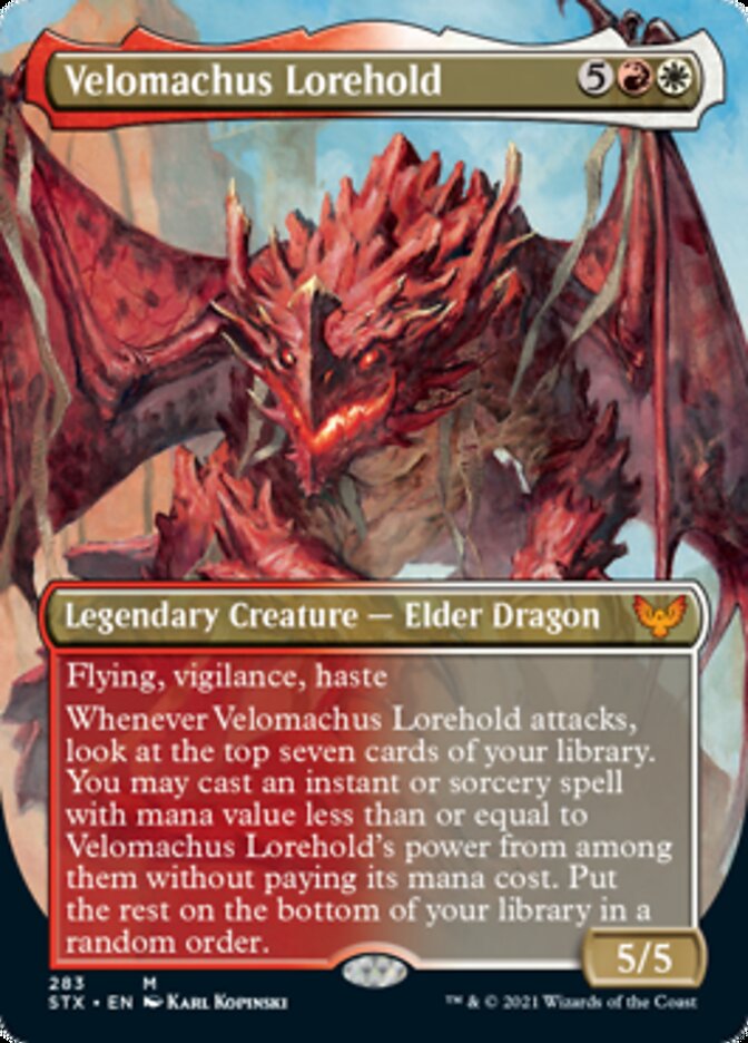 Velomachus Lorehold (Borderless Alternate Art) [Strixhaven: School of Mages] | Exor Games Truro