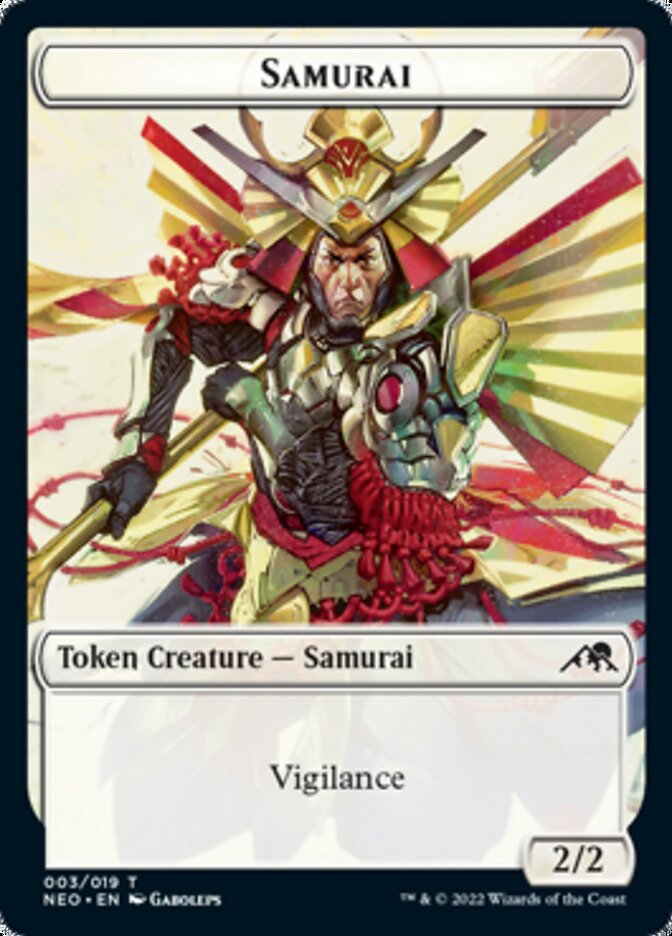 Samurai // Treasure Double-Sided Token [Kamigawa: Neon Dynasty Tokens] | Exor Games Truro