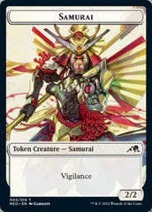 Samurai // Spirit (009) Double-Sided Token [Kamigawa: Neon Dynasty Tokens] | Exor Games Truro