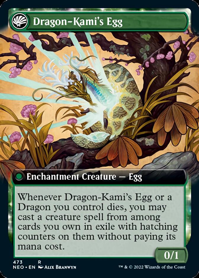 The Dragon-Kami Reborn // Dragon-Kami's Egg (Extended Art) [Kamigawa: Neon Dynasty] | Exor Games Truro