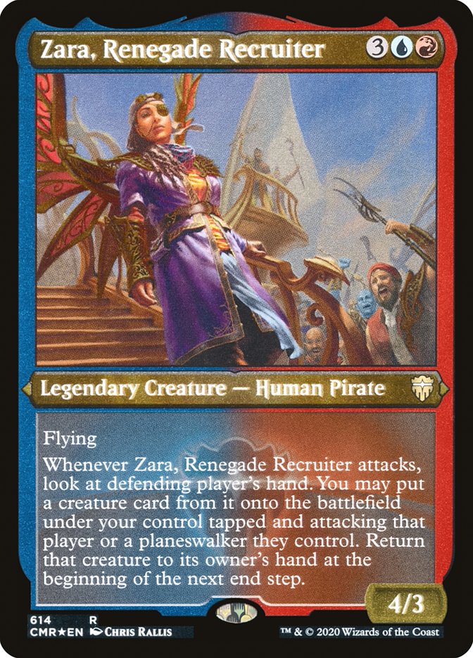 Zara, Renegade Recruiter (Etched) [Commander Legends] | Exor Games Truro