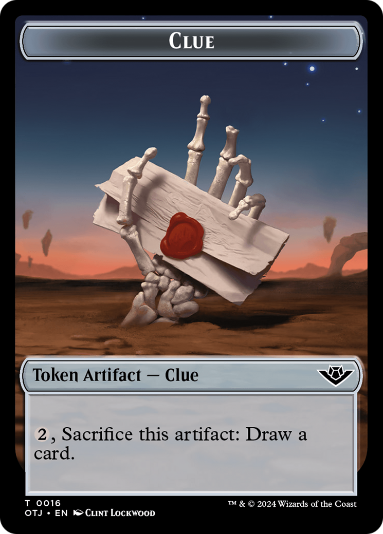 Eldrazi // Clue Double-Sided Token [Outlaws of Thunder Junction Commander Tokens] | Exor Games Truro