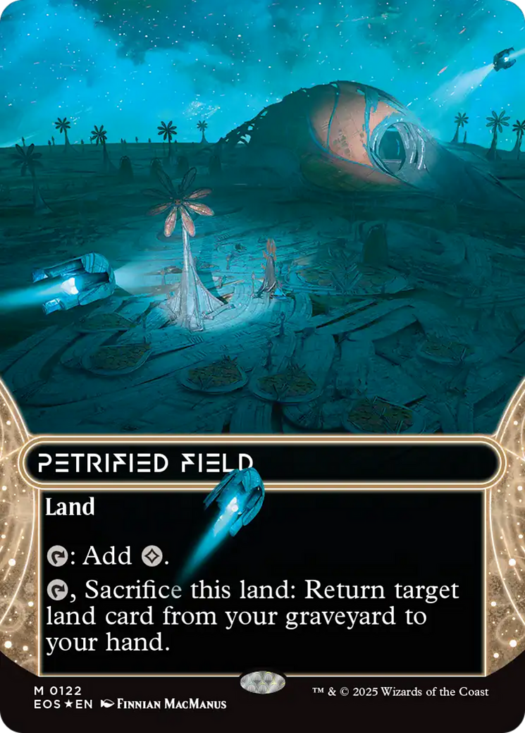 Petrified Field (0122) (Borderless) (Galaxy Foil) [Edge of Eternities: Stellar Sights] | Exor Games Truro