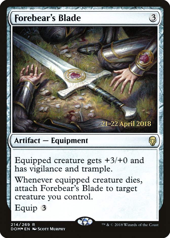 Forebear's Blade [Dominaria Prerelease Promos] | Exor Games Truro