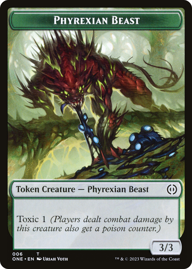 Phyrexian Goblin // Phyrexian Beast Double-Sided Token [Phyrexia: All Will Be One Tokens] | Exor Games Truro