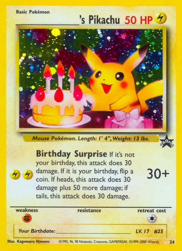 _____'s Pikachu (24) (Birthday Pikachu) [Wizards of the Coast: Black Star Promos] | Exor Games Truro