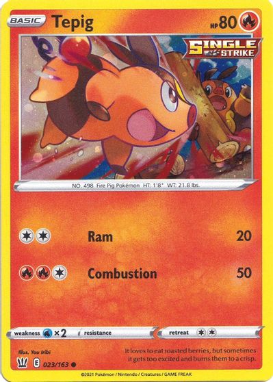 Tepig (023/163) (Cosmos Holo) [Sword & Shield: Battle Styles] | Exor Games Truro