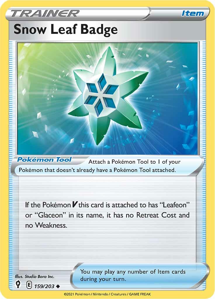 Snow Leaf Badge (159/203) [Sword & Shield: Evolving Skies] | Exor Games Truro