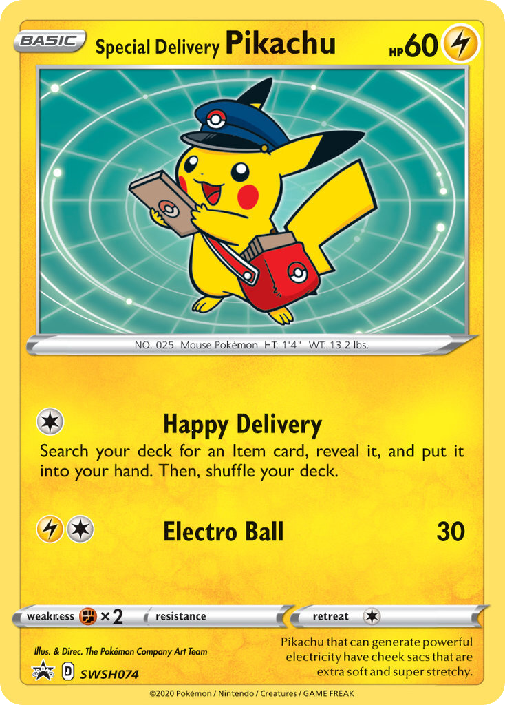 Special Delivery Pikachu (SWSH074) [Sword & Shield: Black Star Promos] | Exor Games Truro