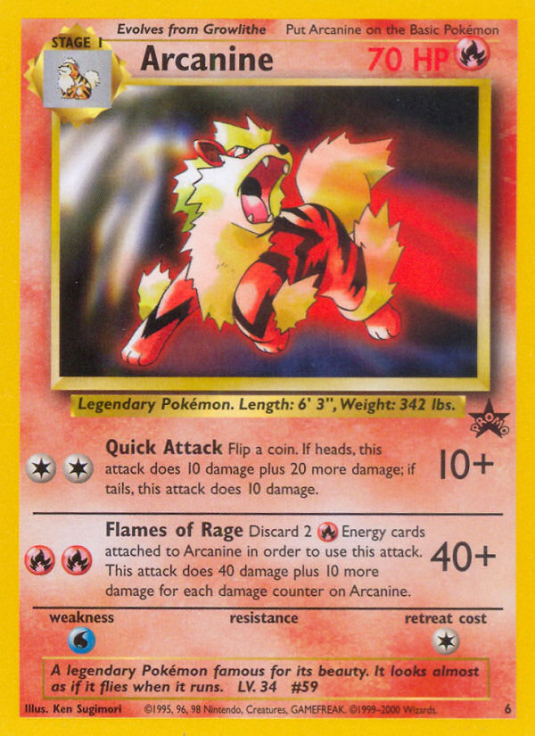 Arcanine (6) [Wizards of the Coast: Black Star Promos] | Exor Games Truro